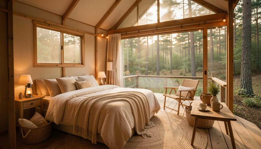 Image mise en avant pour Le glamping : la nouvelle façon de voyager entre confort et nature